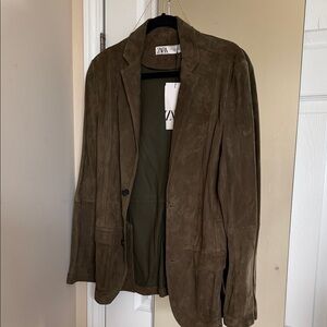 100% goat leather blazer
